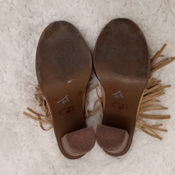 Gianni Bini Western Fringed Coastal Cowgirl Comfy Bohemian Wooden Heel Mule Clog - Picture 5 of 5